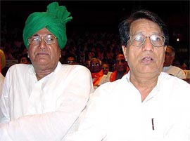 Haryana Chief Minister Om Prakash Chautala with Union Minister for Agriculture Ajit Singh