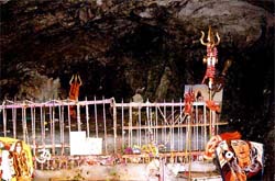 Ice lingam having melted in less than a week, all that remains is a platform for Amarnath yatris to worship.