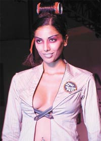 Ooh la la! A model in Aparna Chandra collection
