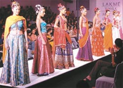 Models at the Lakme fashion show