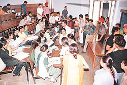Activists of the Panjab University Students Union ask students to boycott their classes on Thursday in protest against the imposition of Section 144 CrPC in Panjab University.