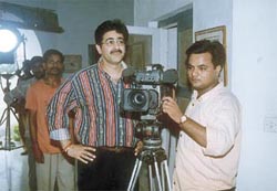 Sandeep Marwah during the shooting of the film
