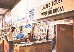 A womens toilet at the ISBT, Sector 17, where the contractor charges Rs 2 for a single use