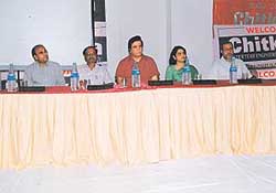 Dr Krishan Kumar, Dean, Academics, IIT, (Kanpur), Dr Y.V.C.Rao, Principal, Dr Ashok Chitkara, Chairman, Dr Madhu Chitkara, Director, Dr Subrata Ray, Chairman GATE, Professor in IIT, Roorkee at the orientation programme