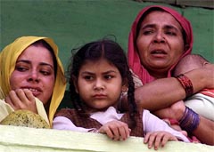 Relatives of a CRPF jawan killed in a firing incident