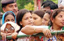 Congress supporters during a rally