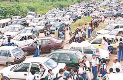 It was a sea of vehicles in Sector 26, Chandigarh, in afternoon when schools got over