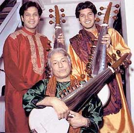 Sarod Maestro Amjad Ali Khan with sons Amaan Ali Bangash and Ayaan Ali Bangash