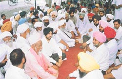 Congress workers stage a dharna
