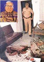 The blood-splattend room in which the body of 60-year-old Sheila Khanna  was found on Sunday evening