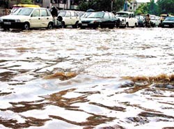 The scene at Panchkuian Road
