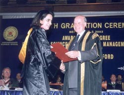 Prof. Chris Taylor, Vice-Chancellor, University of Bradford, handing out degrees 