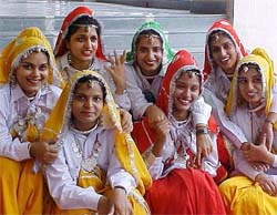 Students of DD Jain Womens College all decked up on the occasion of Teachers Day