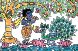 A pastel, Yamuna Teer Vihari, by Bandana Jha