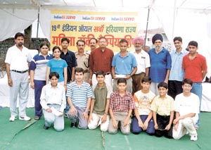 Faridabad roller skaters, who were honoured with the Governors cash award