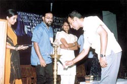 Bollywood personality Nandita Das and Ajay Kumar from Aaj Tak 