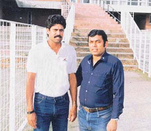  Kapil with the writer at the cricket stadium in Chandigarh