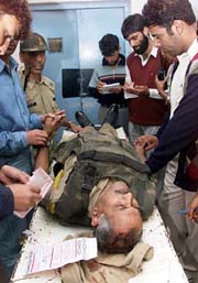 A soldier receives first aid