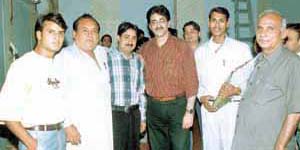 The Jhule Lal film crew, including producer S.R. Milan and director Ashok Soni