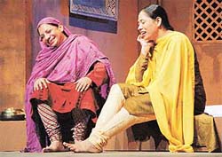 A scene from the play Uske Honton Ka Chup 