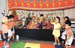 Tiny tots of Lovely Lotus Play School enjoy a puppet show