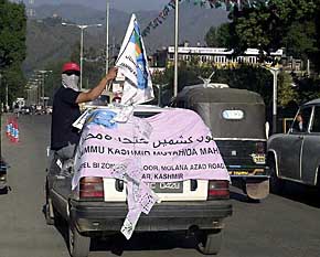 A masked activist