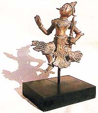 Use a mixture of salt, vinegar and flour to clean bronze items