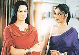Shweta (Left) in Kasautii...Ekta Kapoors lucky mascot?