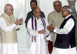 Prime Minister Atal Behari Vajpayee being seen off