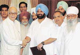 A delegation from Punjab led by Chief Minister Amarinder Singh with Deputy Prime Minister