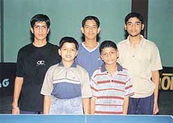 Peddlers of Manav Mangal High School, Sector 21, who won the under-17 title in the UT Inter-School TT Tournament