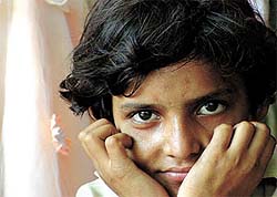 A girl child from Deepalaya during a protest march against female foeticide