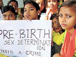 Girl children from Deepalaya protest against female foeticide