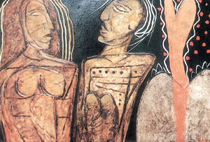 The canvases of R. B. Bhaskaran, Still Life and Life.