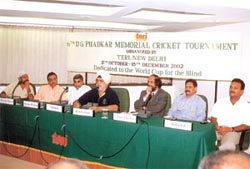 Former Indian cricket captain Bishan Singh Bedi presiding over the draw ceremony