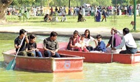 A family enjoying an outing at Boat Club in the Capital