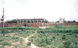 A cremation ground in the vicinity of the DLF City Phase III residential complex