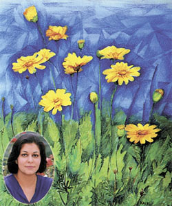 Kajal Nalwa and her painting