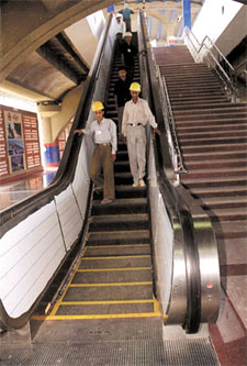 Delhi metro stations are being equipped with heavy-duty escalators being supplied by M/s Schindler