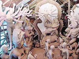 With Durga Puja nearing, idol-makers are working round the clock.