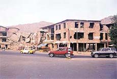 A bombed section of Kabul city