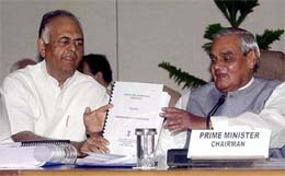 Prime Minister Atal Behari Vajpayee receives Tenth Five Year Plan 2002-2007 documents