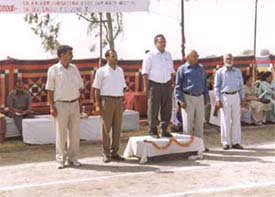 The DDE, North-West district, Mr Balram Shrivastava, inaugurating the Zone X Athletic Meet