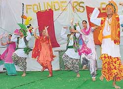 Children of Sanjay Public School, Sector 44, perform at their founder’s day celebrations held on the school premises