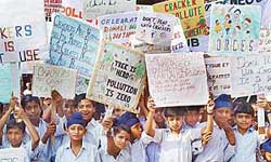 The Nature Club of Government Model Senior Secondary School, Sector 46-D, organises an anti-crackers rally