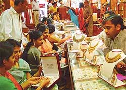 With the advent of festival season, women customers are thronging various jewellery shops in Sector 22