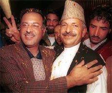 PDP candidate Qazi Mohammad Afzal after being declared elected