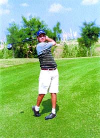 Keshav Mishra, who leads in the Open Amateurs Golf Championship