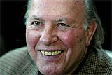 Hungarian novelist and Auschwitz survivor Imre Kertesz smiles 