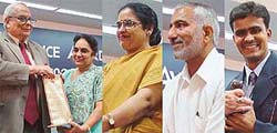 Lieut-Gen J.F.R. Jacob (retd) presents Tara Chand Saboo Excellence Awards in school teaching for the year 2002